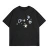 Simple T-Shirt With Cute Print — Black