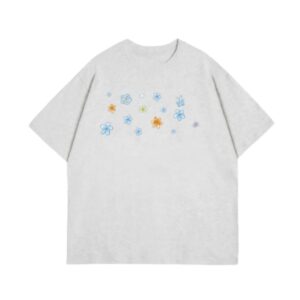 Sweet & Stylish Floral Print T-Shirt — Grey