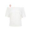 Off-Shoulder T-Shirt With Floral Straps