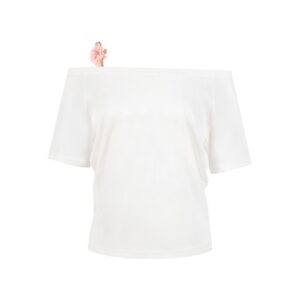 Off-Shoulder T-Shirt With Floral Straps