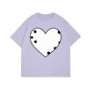 Polka Dot Heart Print T-Shirt — Purple