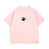 Cartoon Cat Paw Print T-Shirt — Light Pink