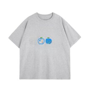 Creative & Unique Blue Apple T-Shirt — Grey