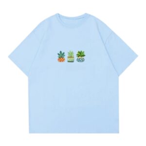 Pure Cotton Versatile Loose-Fit T-Shirt — Blue