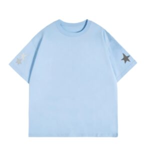 Minimalist Plaid Star T-Shirt — Blue