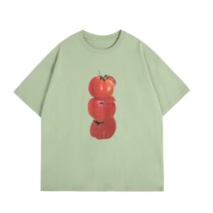 Creative Tomato Print T-Shirt — Matcha Green