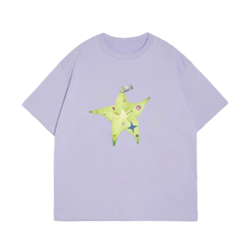 Fun Fruit-Print T-Shirt — Light Purple