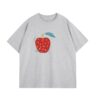 Trendy Apple-Print T-Shirt — Gray